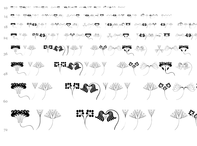 JugendStil Flowers font waterfall